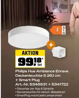 OBI Philips hue ambiance enrave deckenleuchte s 26,1 cm + smart plug Angebot