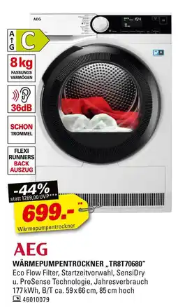 Höffner Aeg wärmepumpentrockner tr8t70680 Angebot