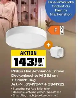 OBI Philips hue ambiance enrave deckenleuchte m 38,1 cm + smart plug Angebot
