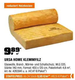 OBI Ursa home klemmfilz Angebot