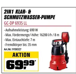 OBI 2in1 klar- & schmutzwasser-pumpe Angebot