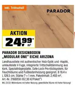 OBI Parador designboden modular one eiche arizona Angebot