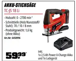 OBI Akku-stichsäge tc-js 18 li Angebot
