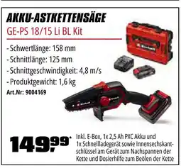 OBI Einhell akku-astkettensäge ge-ps 18/15 li bl kit Angebot