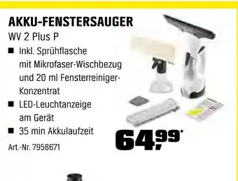 OBI Kärcher akku-fenstersauger wv 2 plus p Angebot