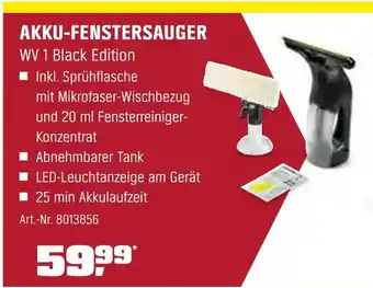 OBI Akku-fenstersauger wv 1 black edition Angebot