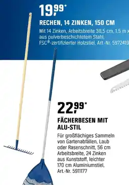 OBI Lux-tools rechen, 14 zinken, 150 cm Angebot