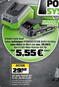 OBI Lux-tools 20v akku-starter-set 4.0 ah „ak-20/4.0 set“ Angebot
