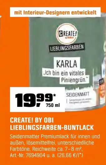 OBI Create! by obi lieblingsfarben-buntlack Angebot
