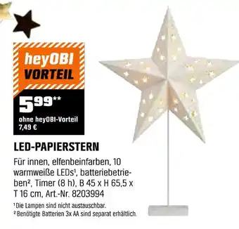 OBI Led-papierstern Angebot