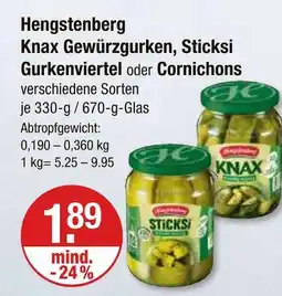V Markt Hengstenberg knax gewürzgurken Angebot