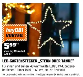 OBI Led-gartenstecker „stern oder tanne“ Angebot