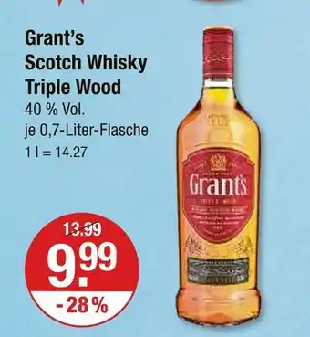 V Markt Grant's scotch whisky triple wood Angebot