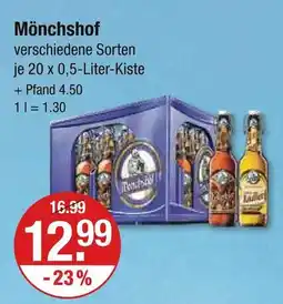 V Markt Mönchshof bier Angebot