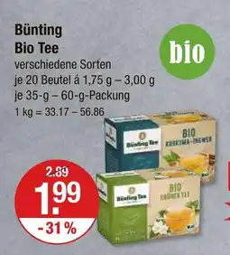 V Markt Bünting bio tee Angebot