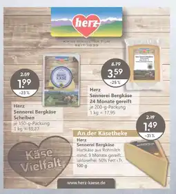 V Markt Herz sennerai bergkäse scheiben Angebot