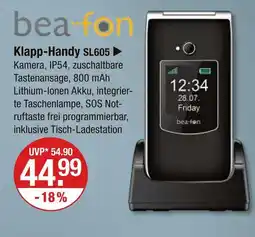 V Markt Bea-fon klapp-handy sl605 Angebot