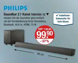 V Markt Philips soundbar 2.1 kanal tab5305/12 Angebot