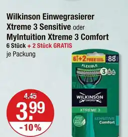 V Markt Wilkinson einwegrasierer xtreme 3 sensitive Angebot