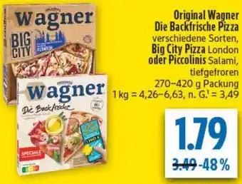 diska Original Wagner Die Backfrische Pizza, Big City Pizza oder Piccolinis Angebot