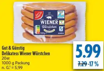 diska Gut & Günstig Delikatess Wiener Würstchen Angebot