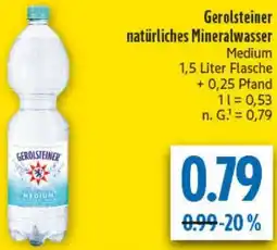 diska Gerolsteiner natürliches Mineralwasser Angebot