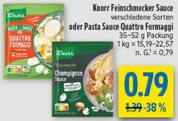 diska Knorr Feinschmecker Sauce oder Pasta Sauce Quattro Formaggi Angebot