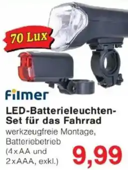 Jawoll Filmer LED-Batterieleuchten- Set für das Fahrrad Angebot
