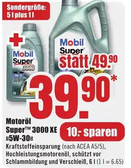 B1 Discount Baumarkt Mobil Super Motoröl SuperTM 3000 XE "5W-30" Angebot