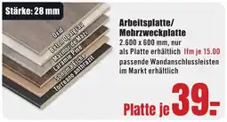 B1 Discount Baumarkt Arbeitsplatte/ Mehrzweckplatte Angebot