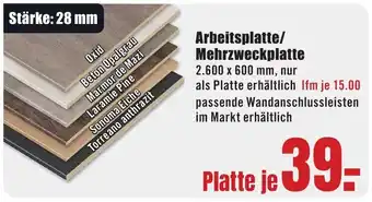B1 Discount Baumarkt Arbeitsplatte/ Mehrzweckplatte Angebot