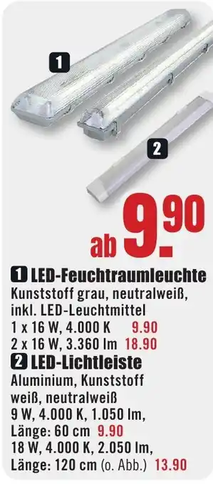 B1 Discount Baumarkt 1 LED-Feuchtraumleuchte Angebot