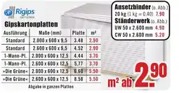 B1 Discount Baumarkt Rigips Gipskartonplatten Angebot