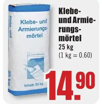 B1 Discount Baumarkt Klebe- und Armierungs mörtel Angebot