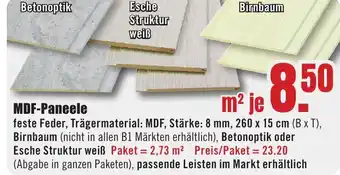 B1 Discount Baumarkt MDF-Paneele Angebot