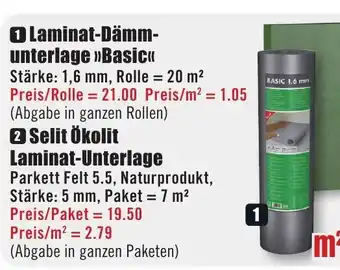 B1 Discount Baumarkt 1 Laminat-Dämm- unterlage »Basick Angebot