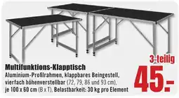 B1 Discount Baumarkt Multifunktions-Klapptisch 3-teilig Angebot