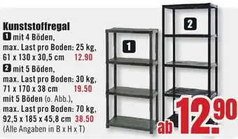 B1 Discount Baumarkt Kunststoffregal mit 4 Böden Angebot