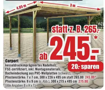 B1 Discount Baumarkt Carport Angebot
