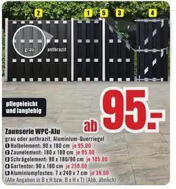 B1 Discount Baumarkt Zaunserie WPC-Alu Angebot