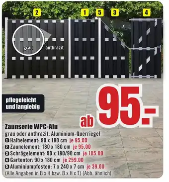 B1 Discount Baumarkt Zaunserie WPC-Alu Angebot