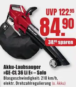 B1 Discount Baumarkt Einhell Akku-Laubsauger >>GE-CL 36 Li E« - Solo Angebot