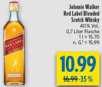diska Johnnie Walker Red Label Blended Scotch Whisky Angebot