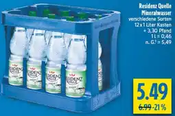 diska Residenz Quelle Mineralwasser Angebot