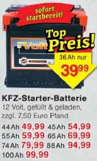 Jawoll KFZ-Starter-Batterie Angebot
