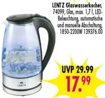 Möbel Boss LENTZ Glaswasserkocher Angebot