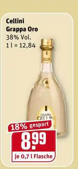 REWE Kaufpark Cellini Grappa Oro 0,7L Angebot