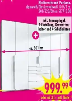 Möbel Boss Kleiderschrank Purisma Angebot