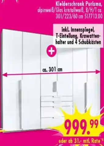 Möbel Boss Kleiderschrank Purisma Angebot