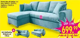 Möbel Boss Ecksofa Lukas mit Funktion Angebot